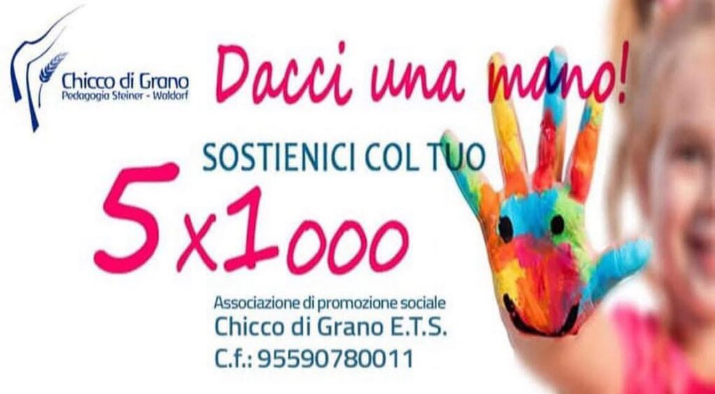 Dona il tuo 5x1000 alla Associazione Chicco di Grano ETS